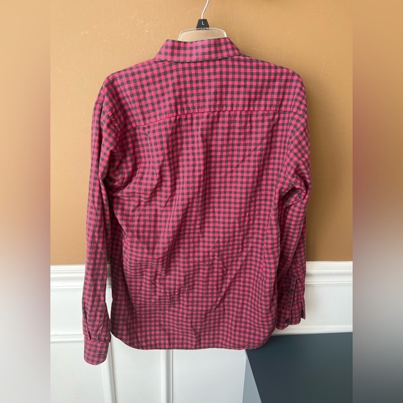 Jared Lang Men's Red Checkered Shirt Size Large Button Down Casual - Picture 6 of 9
